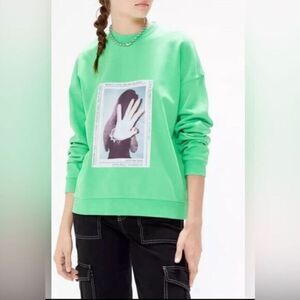 NWT ZGY Denim Women’s Green Graphic Oversized Sweatshirt- Size Large